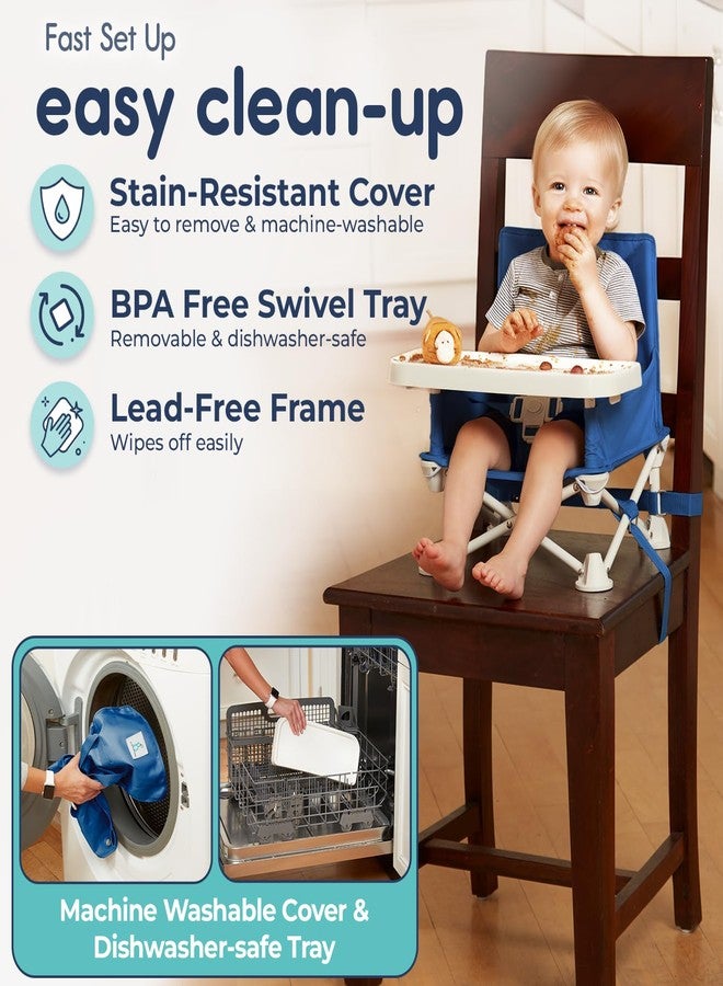 هيكابوب مقعد داعم للسفر من هيكابوب أومني بوست مع صينية للأطفال | مقعد داعم قابل للطي والحمل للأطفال، مناسب لطاولة الطعام والتخييم والشاطئ ومنزل الجدة | تصميم يمنع الانقلاب، يُثبت على كراسي المطبخ - مقعد داعم - Image 4